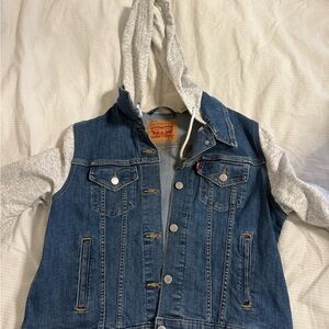 Levi's Blue Denim Jacket with Gray Sleeves Women’s